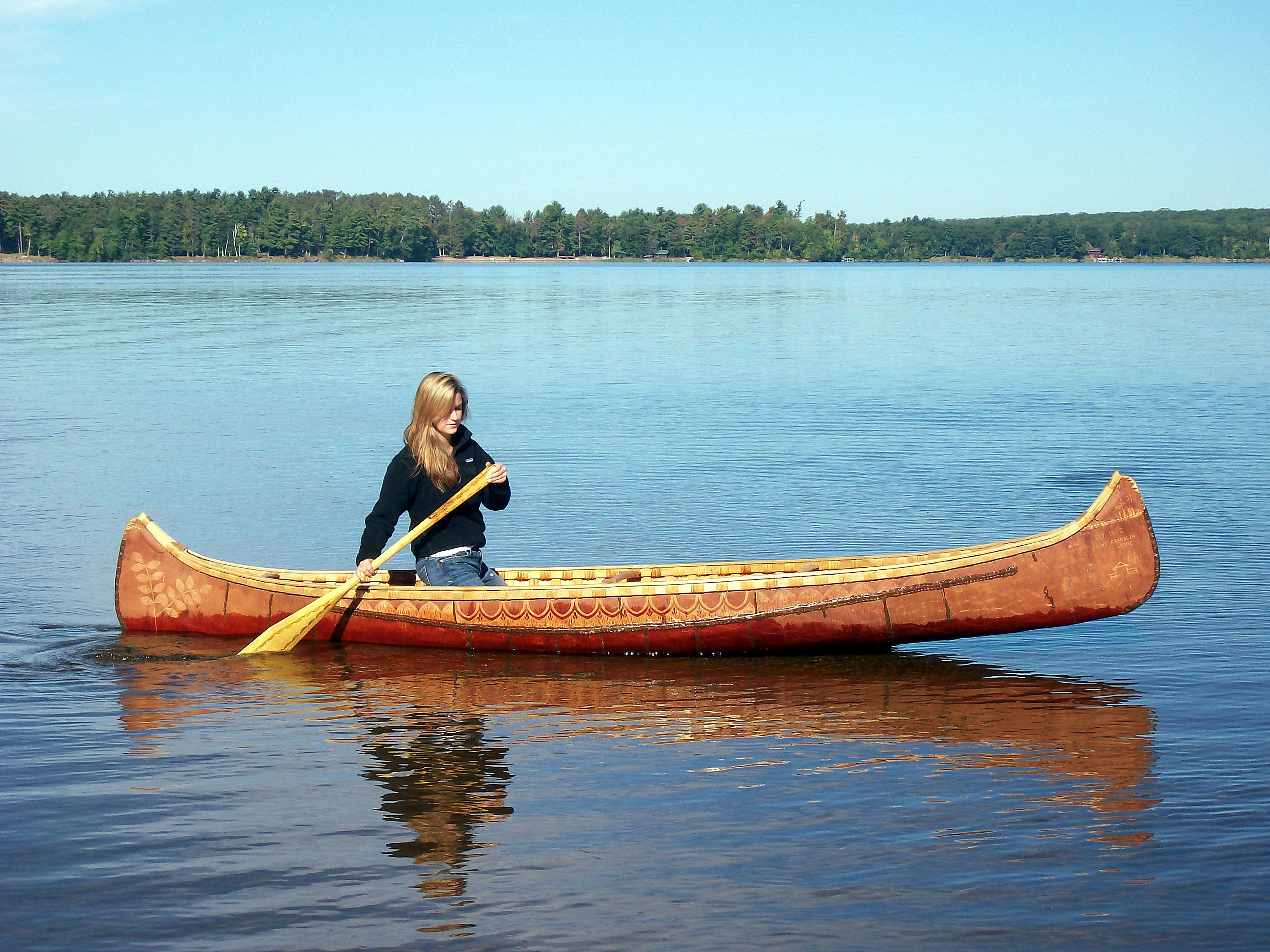 Birch Bark Canoe Authentic Native American Ojibwe Indian Birchbark Canoes -   Log Cabin Decor